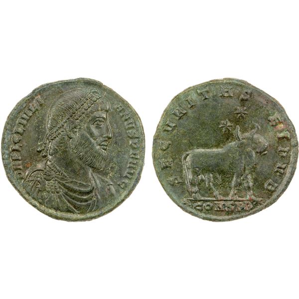 ROMAN EMPIRE: Julian II, 361-363 AD, AE28 (8.97g), Constantinople, EF