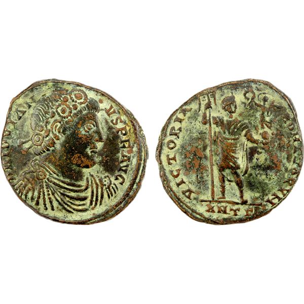 ROMAN EMPIRE: Jovian, 363-364 AD, AE follis (10.09g), Antioch, Choice VF