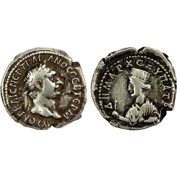 ROMAN PROVINCIAL: SYRIA: Trajan, 98-117 AD, AR didrachm (7.09g), Antioch, 98-99 AD, F-VF