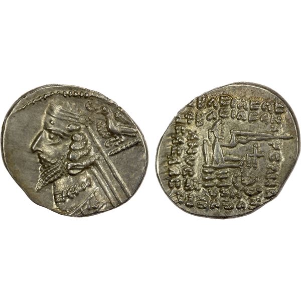 PARTHIAN KINGDOM: Phraates IV, 38-2 BC, AR drachm (4.03g), Rhagai, AU