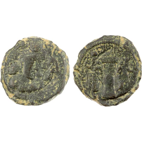 SASANIAN KINGDOM: Varhran II, 276-293, AE pashiz (4.87g), decent Fine