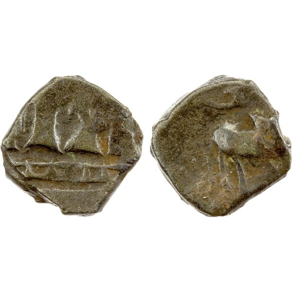 MAGHA: Bhima Varman, fl. ca. 130-140, AE square unit (3.29g), decent F-VF