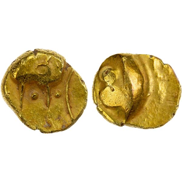 BIJAPUR: Anonymous, 17th century, AV ½ pagoda (1.67g), NM, ND, EF