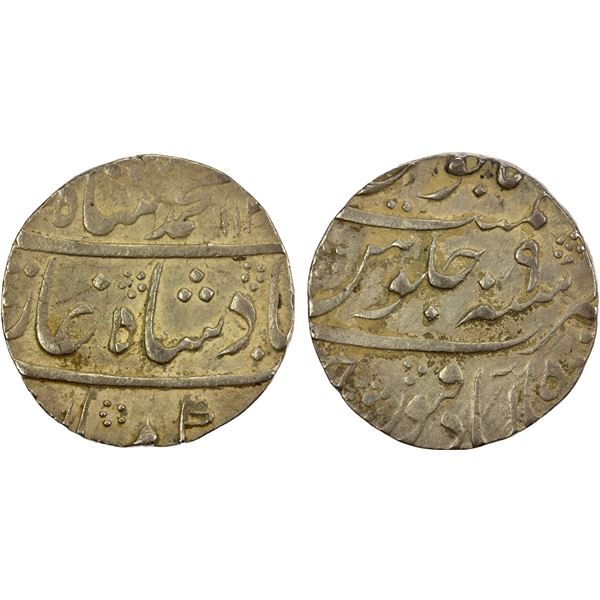 MUGHAL: Muhammad Shah, 1719-1748, AR rupee (11.35g), Shahabad Qanauj, AH11xx year 9, VF-EF