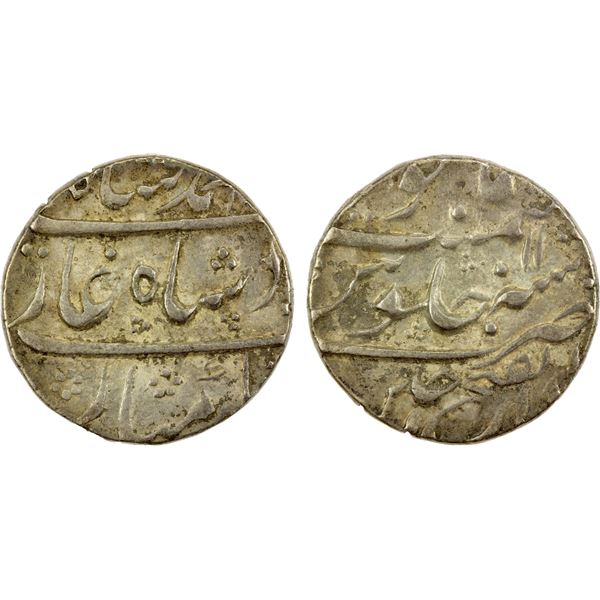 MUGHAL: Muhammad Shah, 1719-1748, AR rupee (11.47g), Ujjain, AH11xx year 11, EF