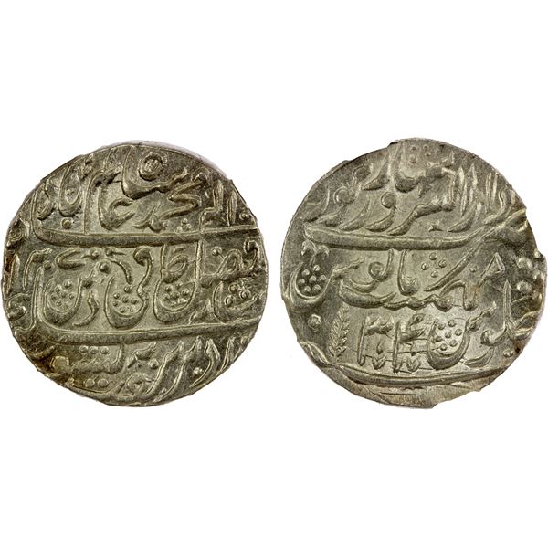 MUGHAL: Shah Alam II, 1759-1806, AR rupee, Saharanpur, AH1207 year 34, NGC MS65