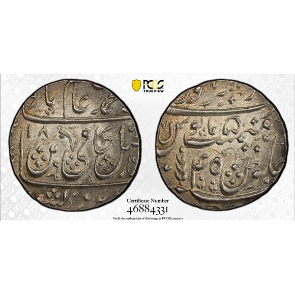 MUGHAL: Shah Alam II, 1759-1806, AR rupee (11.07g), Saharanpur, AH1218 year 45, PCGS MS64