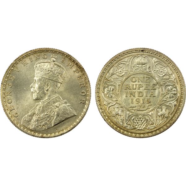 BRITISH INDIA: George V, 1910-1936, AR rupee, 1915(c), Unc