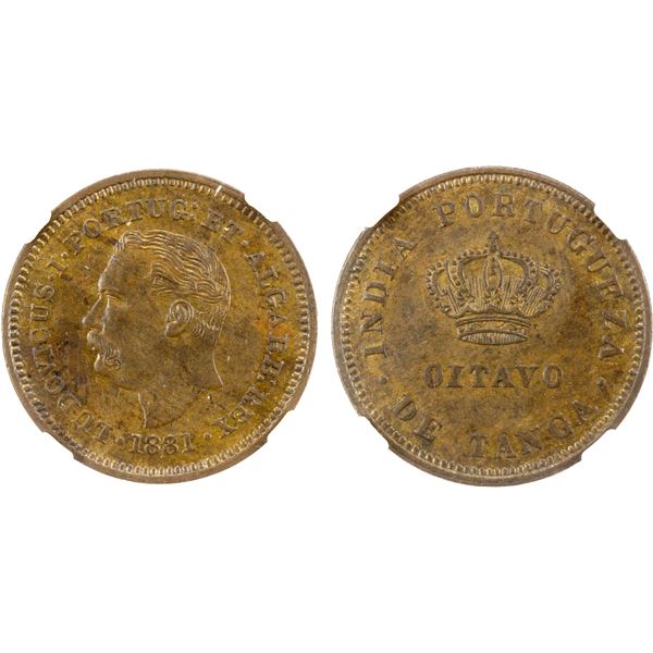 PORTUGUESE INDIA: Luiz I, 1861-1889, 1/8 tanga (oitavo), 1881, NGC MS61 BN