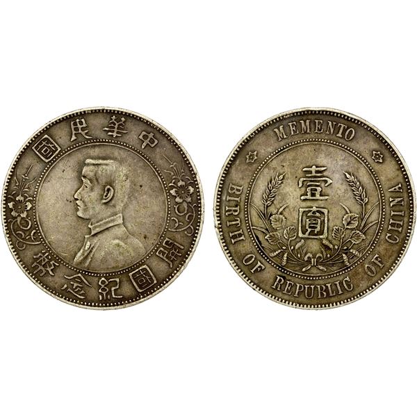 CHINA: Republic, AR dollar, ND (1927), EF