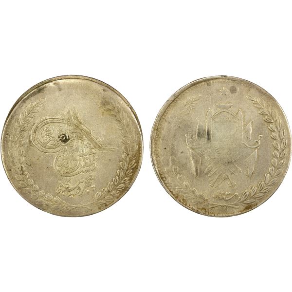 AFGHANISTAN: Abdurrahman, 1880-1901, AR 5 kabuli rupees (45.64g), Kabul, AH1314, VF