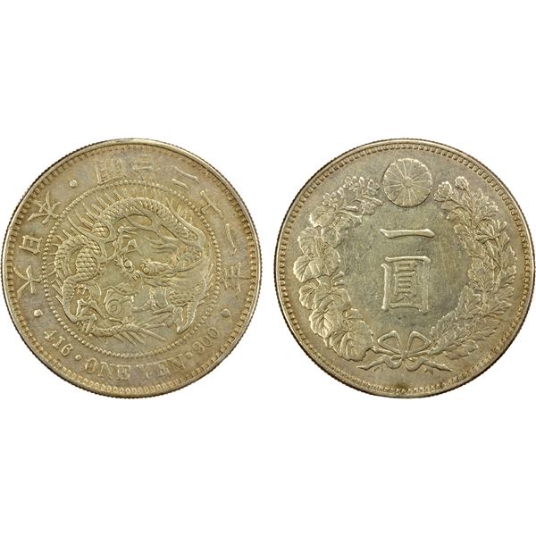 JAPAN: Meiji, 1868-1912, AR yen, year 21 (1888), EF