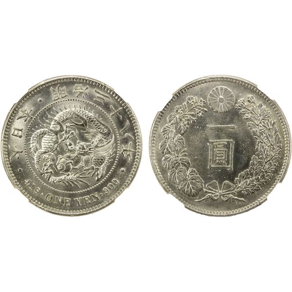 JAPAN: Taisho, 1912-1926, AR yen, year 3 (1914), NGC MS62