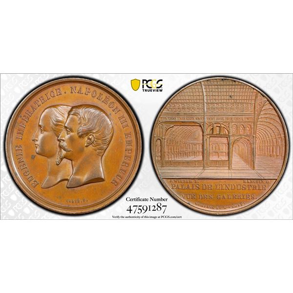 FRANCE: Napoleon III, 1852-1870, AE medal, ND (1860), PCGS Specimen 64