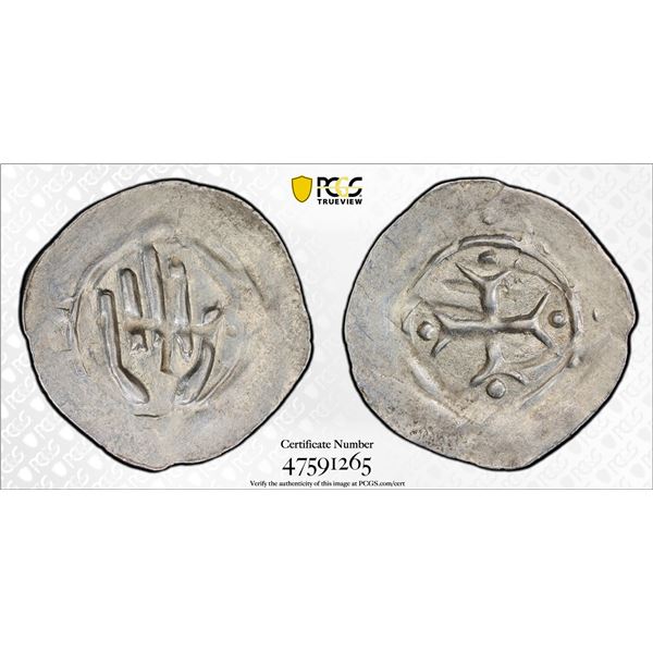 HALL: AR heller (0.52g), Schwabisch, ND (1300-99), PCGS MS62