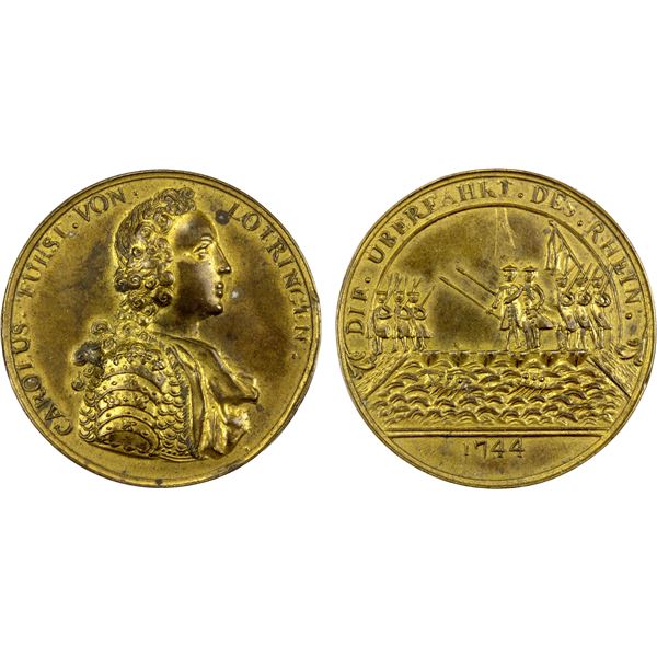 LORRAINE: Karl Alexander of Lorraine, 1738-1780, medal (16.30g), 1744, EF-AU