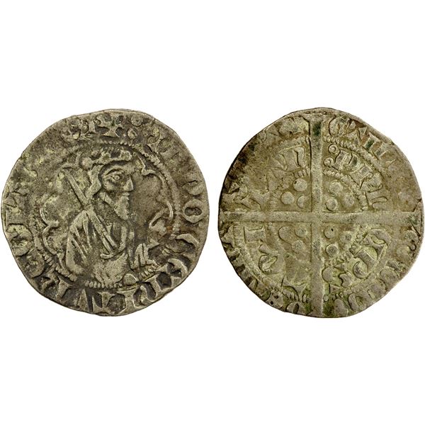 ANGLO-GALLIC: Edward the Black Prince, 1362-1372, AR demi gros (2.19g), Poitiers, F-VF