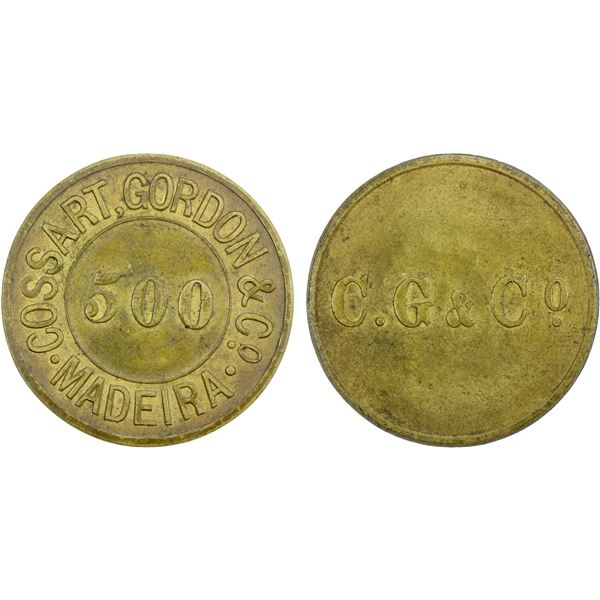 MADEIRA: Carlos I, 1889-1908, 500 reis token (9.24g), ND (1902), EF