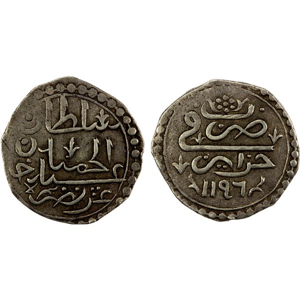 ALGIERS: Abdul Hamid I, 1774-1789, AR 1/8 budju, Jaza'ir, AH1196, EF