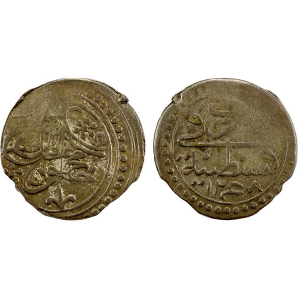 ALGIERS: Mahmud II, 1808-1839, AR 1/6 budju, Qusantina (Constantine), AH1248, choice VF