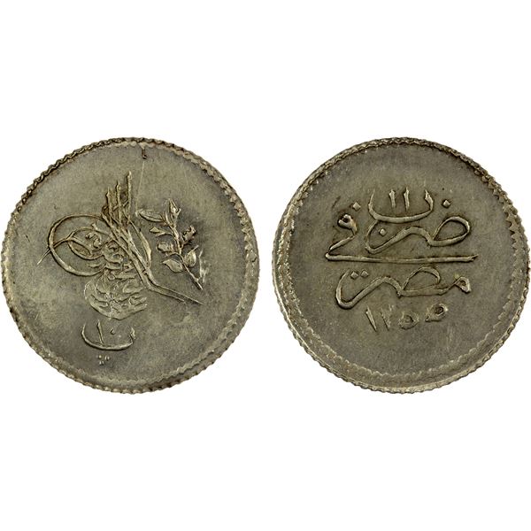 EGYPT: Abdul Mejid, 1839-1861, AR 10 para, Misr, AH1255 year 11, AU-UNC
