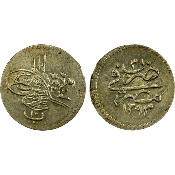 EGYPT: Abdul Hamid II, 1876-1909, AR 10 para, Misr, AH1293 year 3, AU