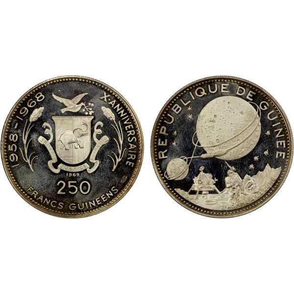 GUINEA: Republic, AR 250 francs, 1969, Proof
