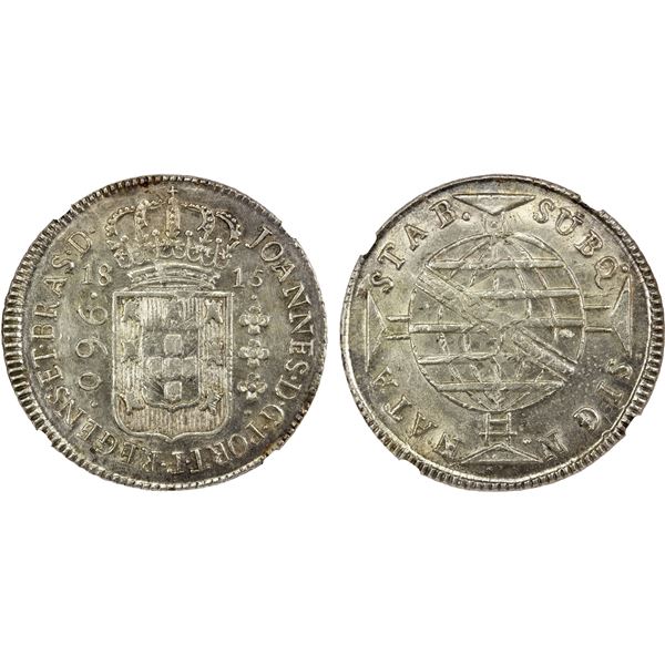 BRAZIL: João VI, Prince Regent, 1799-1816, AR 960 reis, 1815-B, NGC AU55