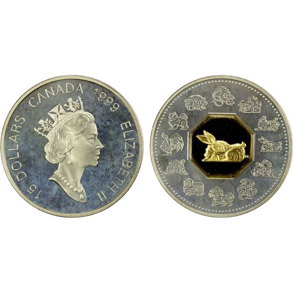 CANADA: Elizabeth II, 1952-2022, AR 15 dollars, 1999, Proof