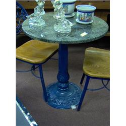 GREEN MARBLE TOP TABLE