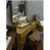 Image 1 : WATERFALL VANITY W/ MIRROR AND STOOL
