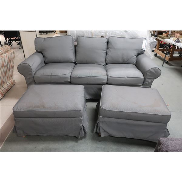 SAFA 84" AVEC 2-POUFFES