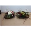 Image 1 : LOT DE 2 POTS AVEC FLEURS ARTIFICIELLES