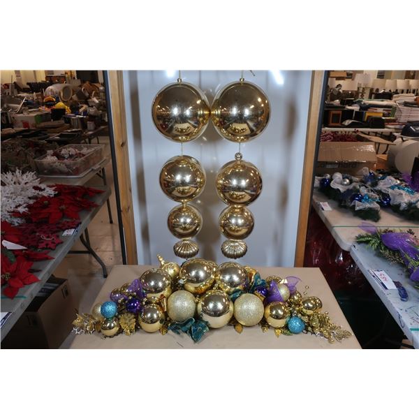 LOT DE 3mcx DÉCORATIONS DE NOËL -COULEUR OR