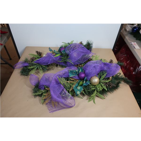 LOT DE 2 DÉCORATIONS DE NOËL -COULEUR VIOLETTE