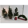 Image 1 : LOT DE 4pcs MINI ARBRES DE NOËL