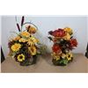 Image 1 : LOT DE 2 POTS AVEC FLEURS ARTIFICIELLES ASST