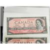 Image 2 : LOT OF 3 1954 $2 CANADA BANK NOTES