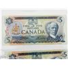Image 2 : LOT OF 2 1979 $5 CANADA BANK NOTES