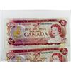 Image 2 : LOT OF 3 1974 $2 CANADA BANK NOTES