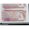 Image 4 : LOT OF 3 1974 $2 CANADA BANK NOTES