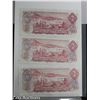 Image 5 : LOT OF 3 1974 $2 CANADA BANK NOTES