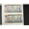Image 1 : LOT OF 2 1979 $5 DOLLAR CANADA BANK NOTES
