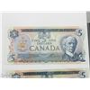 Image 2 : LOT OF 2 1979 $5 DOLLAR CANADA BANK NOTES
