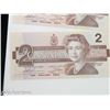 Image 3 : LOT OF 2 1986 CRISP $2 DOLLAR BANK NOTES