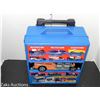 Image 2 : LARGE HARD PLASTIC HOT WHEELS CARRYING CAS FILLED WITH CARS LOT 1