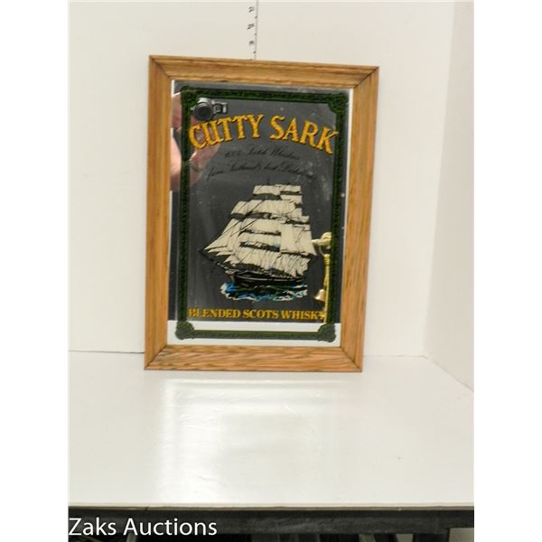 VTG CUTTY SARK FRAMED BAR MIRROR