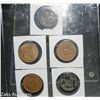 Image 1 : LOT OF 5 CARDED OLD COPPER COINS