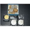 Image 1 : BIRKS BOX WITH VARIOUS COINS AND SUCH