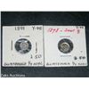 Image 1 : LOT OF 2 ANTIQUE GUATEMALA 1/4 REALS